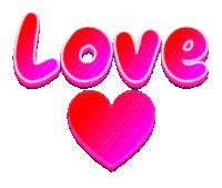 the word love with a pink heart behind it