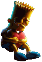 bart simpson is crying and holding a red heart