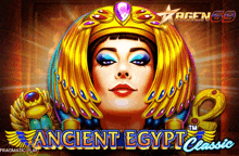 an ancient egypt classic slot machine with a woman on the screen