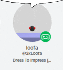 a cartoon drawing of a person named loofa dress to impress