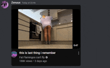 a screenshot of a video of a woman standing in a kitchen with the caption " this is last thing i remember "