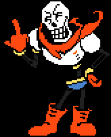 pixel art of papyrus giving a thumbs up