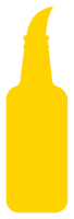 a yellow silhouette of a bottle with a long spout on a white background .