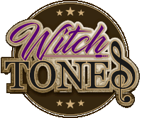 a logo that says witch tones in purple