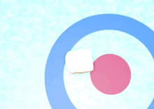 a blue circle with a white square in the middle