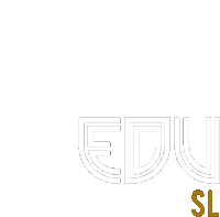 a white background with the words edu sl in gold letters