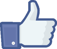 a facebook thumbs up icon with a white button