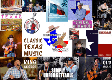 a collage of texas music including king george and willie willie