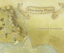 a map of the dewstone plains and solzreed peninsula