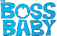 a logo for the movie the boss baby in blue letters