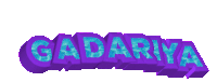 a purple and blue text that says " gadariya " on a white background