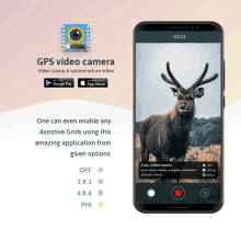 an advertisement for gps video camera shows a picture of a deer on the screen