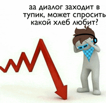 a man wearing headphones stands in front of a graph that says aa dialog