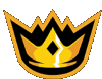 a yellow and black crown with a diamond in it