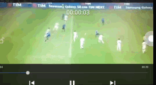 a soccer game is being played on a samsung galaxy s5