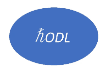 a blue circle with the word hodl inside of it