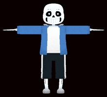 a 3d model of sans from undertale