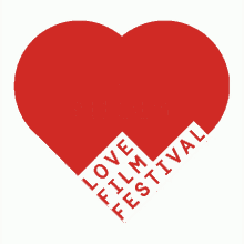 a red heart that says del love film festival