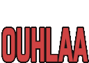 the word ouhlaa is written in red letters on a white background