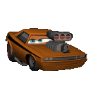 a 3d rendering of a toy car from cars with a huge engine .