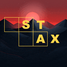 a picture of a mountain range with the words st ax