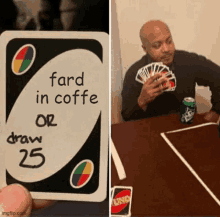 a card that says fard in coffe on it