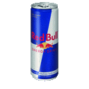 a can of red bull energy drink is on a white background .