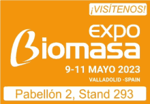 an orange sign that says expo biomasa 9-11 may 2023