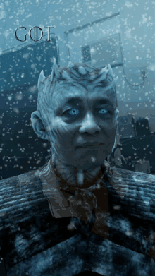 a poster for game of thrones shows a white walker