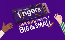 cadbury dairy milk fingers are big and small