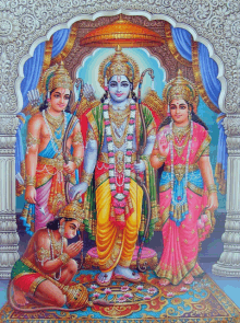 a painting of a group of deities including ram and his family