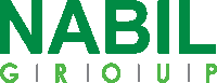 a green and white logo for nabil giriquip