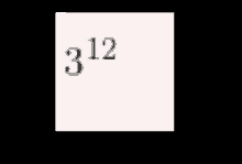 a white square with the numbers 312 on it .