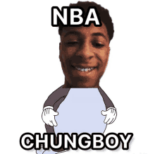 a cartoon drawing of a man with braces and the words nba chungboy