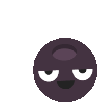 a cartoon illustration of a purple object with a face