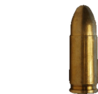 a close up of a bullet on a white surface