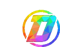 a rainbow colored letter i is in a circle