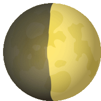 a cartoon drawing of a full moon with half of it visible