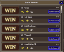 a screenshot of a battle records screen with a few buttons