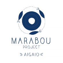 a blue and white logo for marabou project aigaio