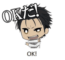 a cartoon of a man saying ok in a foreign language