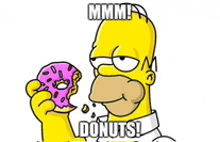 homer simpson from the simpsons is eating a donut