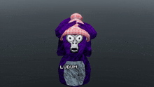 a 3d model of a purple gorilla with the word ludum written on it