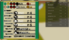 a screenshot of a video game shows a list of players