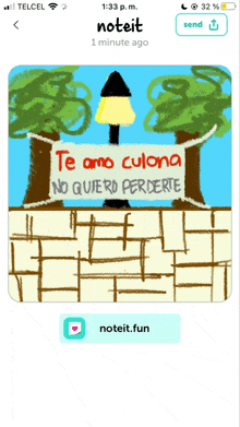 a drawing of a sign that says te amo culona on it