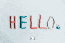 the word hello is written in different colors on a white board