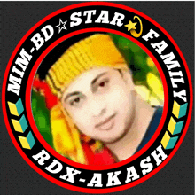 a picture of a man in a circle with the name nim-bd star family rdx-akash on it