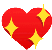 a red heart with yellow stars around it