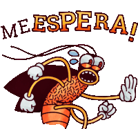 a cartoon drawing of a bug with the words me espera on it