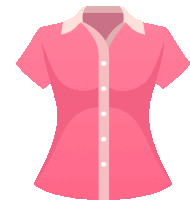 a pink shirt with white buttons on the front